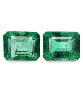 2.71 cts Natural Emerald (Panna) - Earring Pair