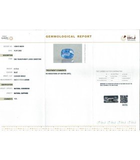 4.12 cts Unheated Natural Blue Sapphire - Neelam (SKU:90156588)