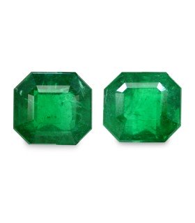 4.1 cts Natural Emerald (Panna) - Earring Pair